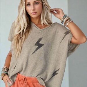 Three birds nest Lightning Bolt Knit Top